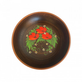 Castron mare,maro, ceramica, pictat manual, maci - Img 1