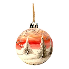 Glob Crăciun pictat manual – ornament brad unicat, cadou sărbători - Img 2
