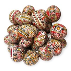 Ou incondeiat,rosu, traditional Bucovina 7 cm – cadou Paste, decor si colectie, lucrat manual - Img 3