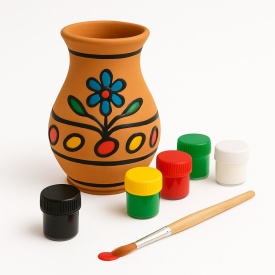 Set pictura pe ceramica, culori acrilice, penson,activitate creativa pentru copii - Img 3