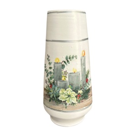 Vază ceramică de Crăciun cu lumânări, 30 cm - Img 1