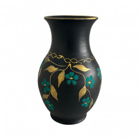Vaza ceramica neagra, eleganta, pictata manual - Img 2