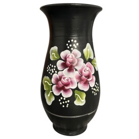 Vaza ceramica pentru flori, pictata manual, autentica - Img 1