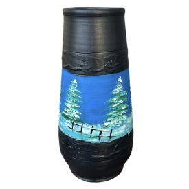 Vaza pictata cu peisaj de iarna - Img 2