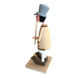 Figurină cioban cu fluier din lemn de tei, pictată manual – 16 cm - Img 3