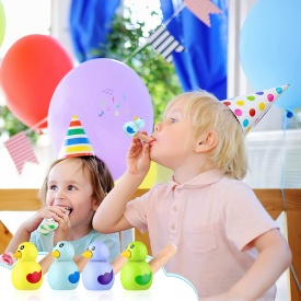 Fluier din lemn în formă de pasăre – jucărie muzicală pentru copii, sunet ciripit, 4 x 5 cm - Img 2