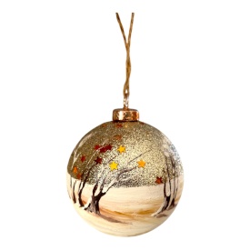 Glob de Crăciun pictat manual – decor brad unicat, cadou perfect sărbători - Img 3