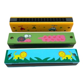 Muzicuta din lemn, jucarie interactiva pentru copii, sunete muzicale, 15 cm - Img 2