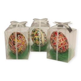 Ou incondeiat cu ceara in cutie transparenta cu fundita, 7 cm – artizanat traditional din Bucovina - Img 6