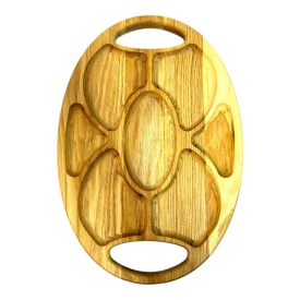 Platou din lemn de nuc, compartimentat, pentru servire și aranjamente la evenimente - Img 3