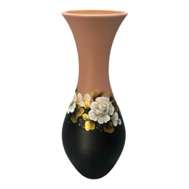 Vaza ceramica de Marginea, lucrata si pictata manual, silueta - Img 3