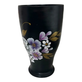 Vaza ceramica neagra, eleganta, pictata manual - Img 2