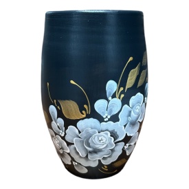 Vaza de flori eleganta din ceramica neagra - Img 2