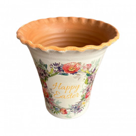 Vaza de lut, alba - Happy Easter - Img 1