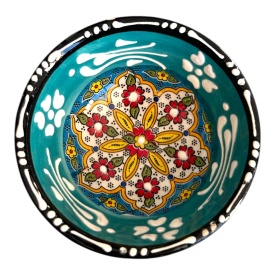 Bol mic din ceramica, lucrat manual, turocaz, pentru sosuri, alune, nuci, bijuterii - Img 1