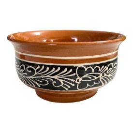 Castron ceramic tradițional românesc, lucrat și decorat manual – Bol pentru servire, 13 cm - Img 2