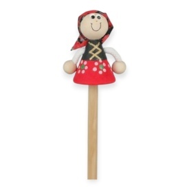 Creion din lemn, figurina, papusa traditionala, decorata manual,stil popular,femeie, 20 cm - Img 1