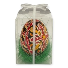 Ou incondeiat cu ceara in cutie transparenta cu fundita, 7 cm – artizanat traditional din Bucovina - Img 4