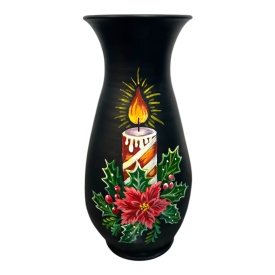 Vaza ceramica Marginea, lumanare, Craciun - Img 2