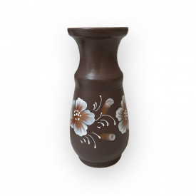 Vaza ceramica, maro, pictata manual, 26cm - Img 2