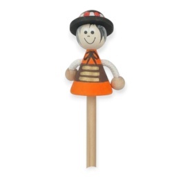 Creion din lemn, figurina, papusa traditionala, decorata manual,stil popular,barbat, 20 cm - Img 2