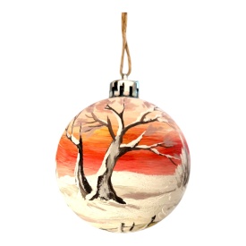 Glob Crăciun pictat manual – ornament brad unicat, cadou sărbători - Img 3