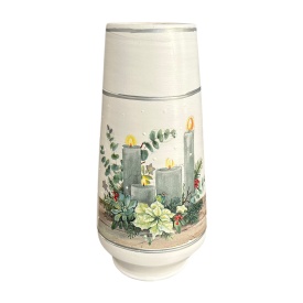 Vază ceramică de Crăciun cu lumânări, 30 cm - Img 2
