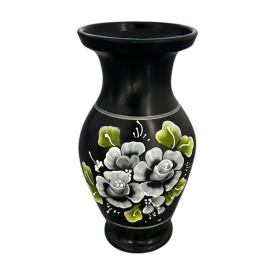 Vaza ceramica pentru flori, pictata manual, autentica de Marginea - Img 1