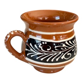 Cană din ceramică tradițională pentru apa,ceai,cafea, maro,lucrată manual, 180 ml - Img 5