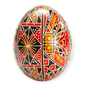 Ou incondeiat,rosu, traditional Bucovina 7 cm – cadou Paste, decor si colectie, lucrat manual - Img 2