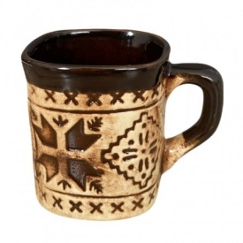 Set 6 cani din ceramica cu motive traditionale, 180 ml, pentru ceai, apa sau vin - Img 2