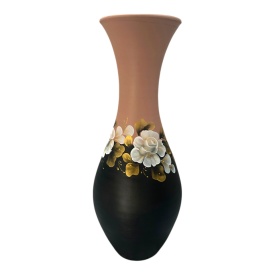 Vaza ceramica de Marginea, lucrata si pictata manual, silueta - Img 4