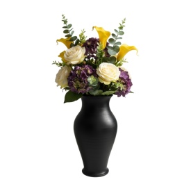 Vază ceramică nepictata, neagra Marginea, 30 cm - Img 1