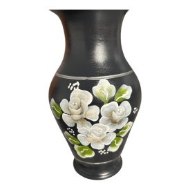 Vaza ceramica pentru flori, pictata manual, autentica de Marginea - Img 3