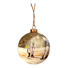 Glob de Crăciun pictat manual – decor brad unicat, cadou perfect sărbători - Img 1