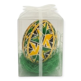 Ou incondeiat cu ceara in cutie transparenta cu fundita, 7 cm – artizanat traditional din Bucovina - Img 5