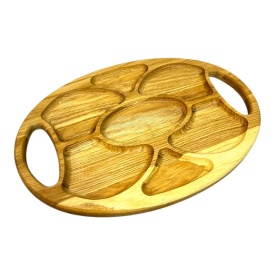 Platou din lemn de nuc, compartimentat, pentru servire și aranjamente la evenimente - Img 1