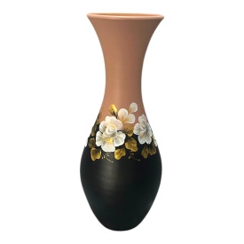 Vaza ceramica de Marginea, lucrata si pictata manual, silueta - Img 2