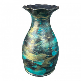 Vaza ceramica decorata manual, unicat, 20cm - Img 2