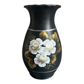 Vază ceramică lucrată manual Marginea, 25 cm – autentică și pictată manual - Img 1