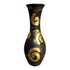 Vaza din ceramica, moderna, colectia luxury cu foita de aur - Img 1