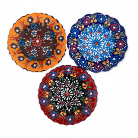 Farfurie din ceramica, decorata manual, 13 cm - Img 2