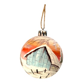 Glob Crăciun pictat manual – ornament brad unicat, cadou sărbători - Img 1