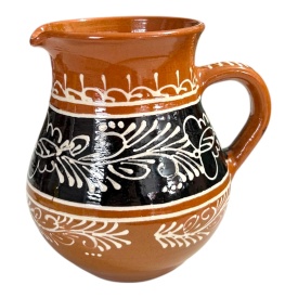 Ulcior ceramic maro, glazurat, 14 cm, 1 litru – tradițional românesc, sigur pentru lichide - Img 4