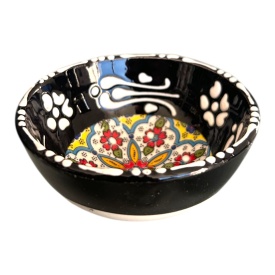 Bol mic din ceramica, lucrat manual, negru, pentru sosuri, alune, nuci, bijuterii - Img 2