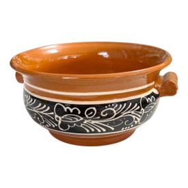 Castron ceramic tradițional românesc cu mânere, lucrat și decorat manual – Bol pentru servire - Img 4