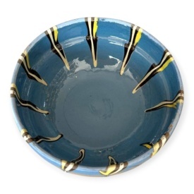 Castron din ceramica, bol pentru sosuri, masline, alune, portie mica, traditional, lucrat manual, 10 cm - Img 1