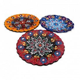 Farfurie din ceramica, decorata manual, 13 cm - Img 1