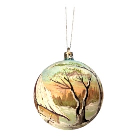 Glob de Crăciun artizanal – pictat manual, decor brad premium - Img 1