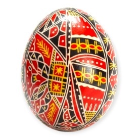 Ou incondeiat,rosu, traditional Bucovina 7 cm – cadou Paste, decor si colectie, lucrat manual - Img 1